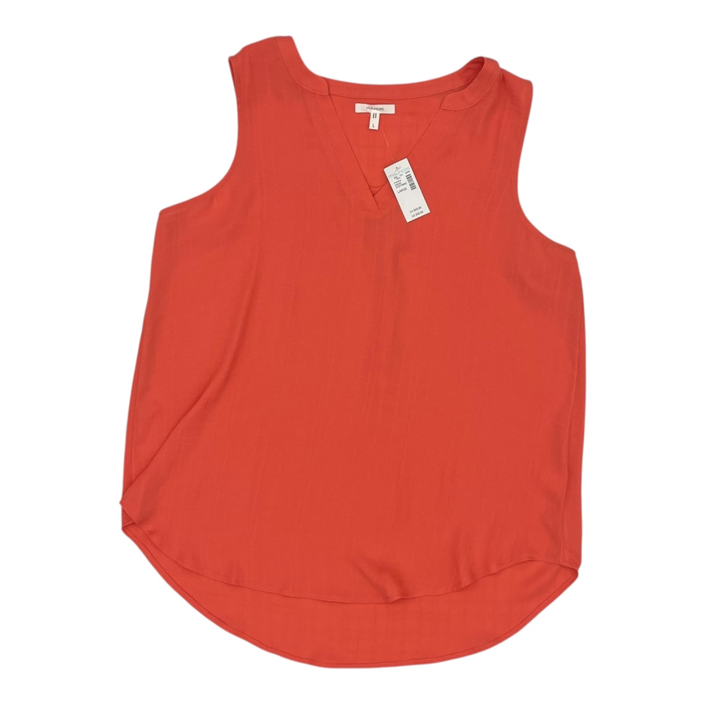 Blouse Sleeveless By Maurices In Orange, Size:L