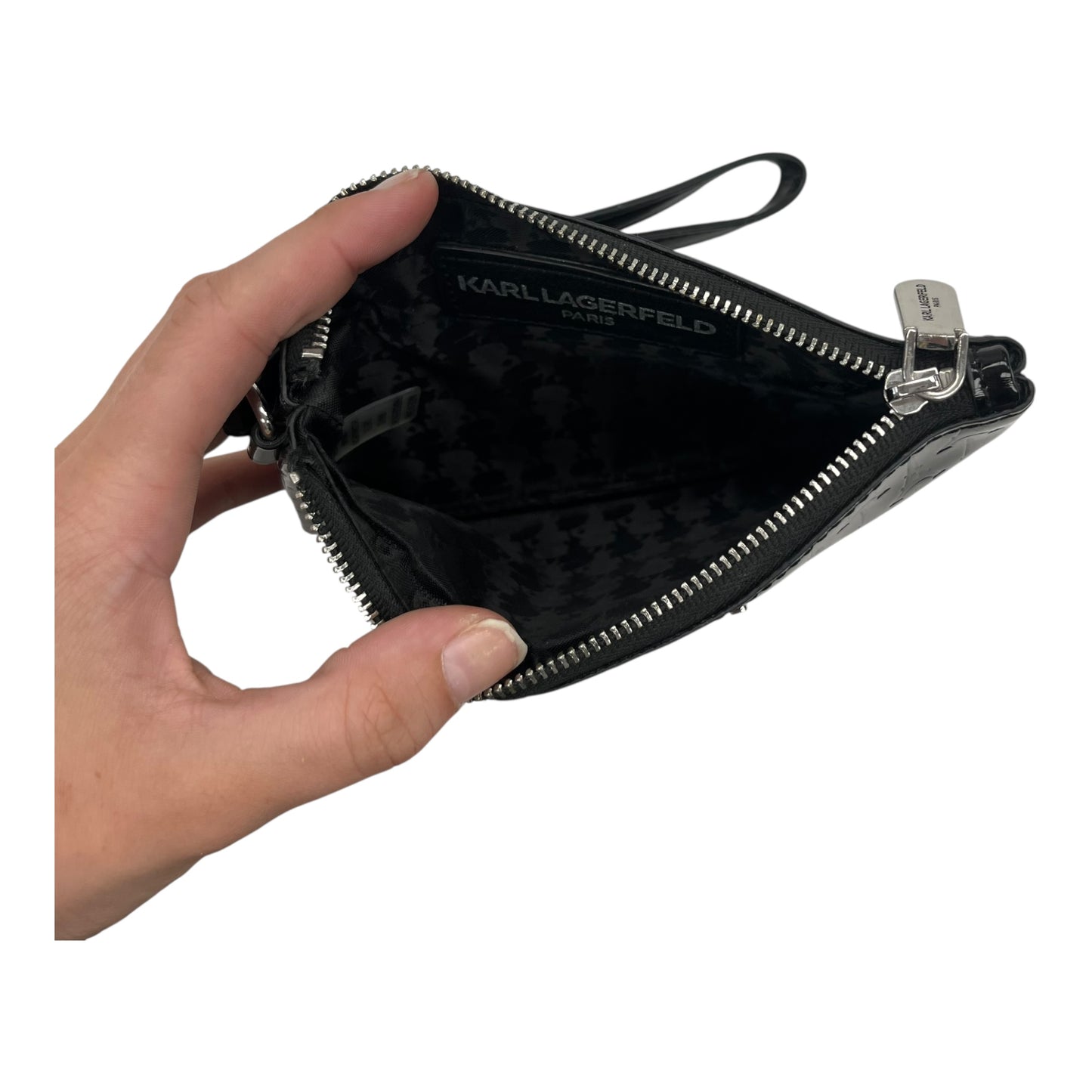 Wristlet Designer By Karl Lagerfeld In Black, Size:Medium