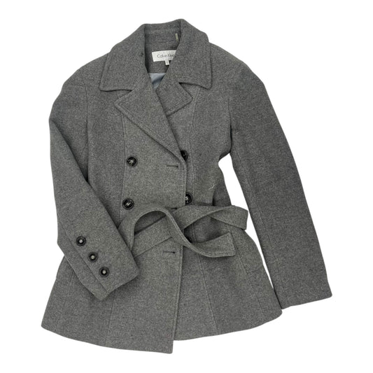 Coat Peacoat By Calvin Klein In Grey, Size:S