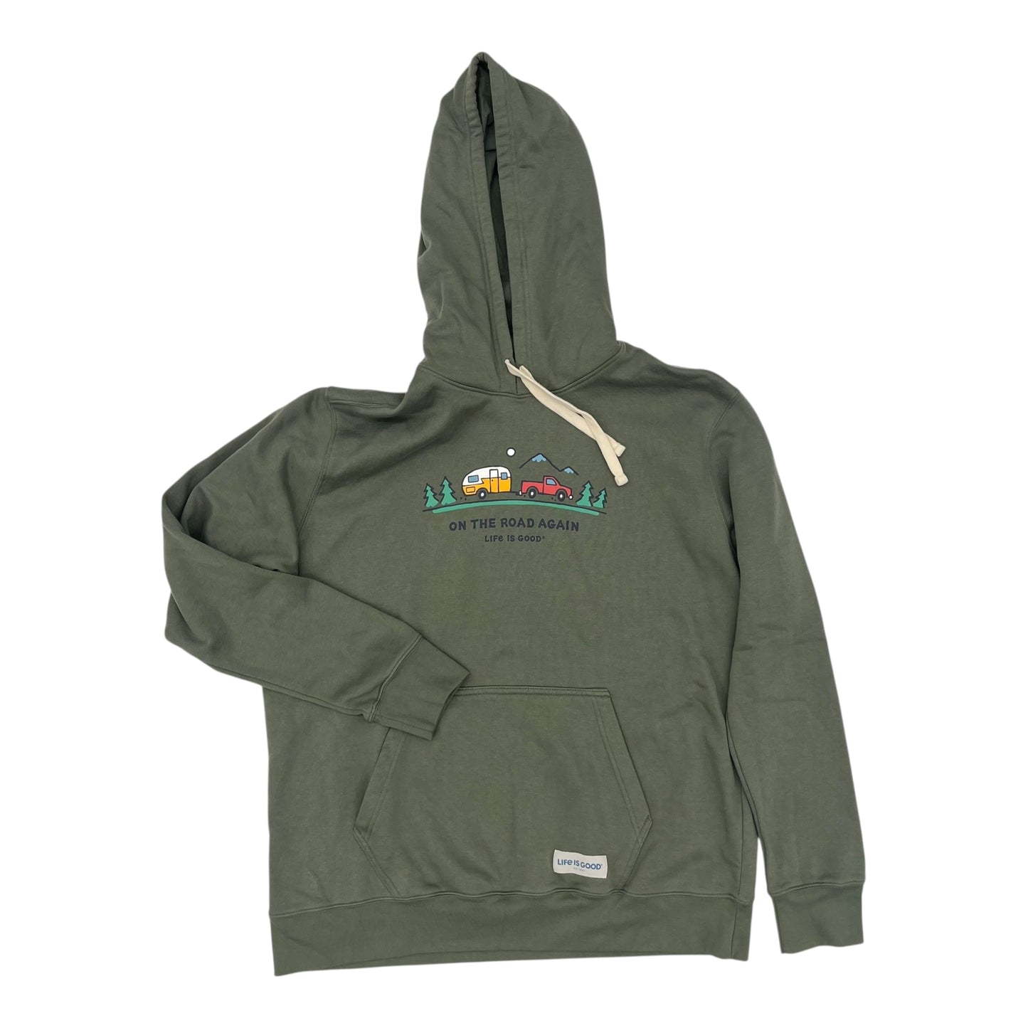 Sweatshirt Hoodie By Life Is Good In Green, Size:Xl