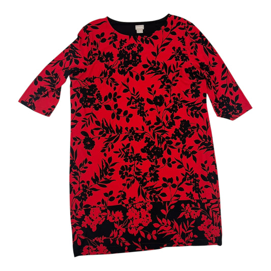 Dress Work By Chicos In Black & Red, Size:Xl