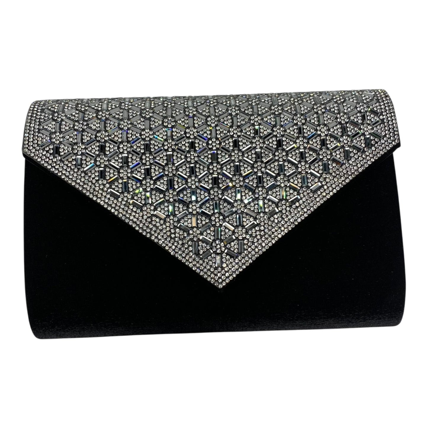 Clutch By Clothes Mentor In Black & Silver, Size:Medium