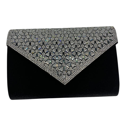 Clutch By Clothes Mentor In Black & Silver, Size:Medium