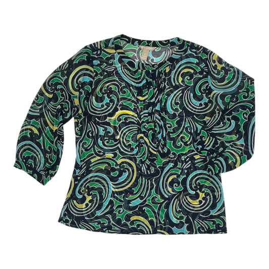 Blouse Ls By Banana Republic In Blue, Size:M