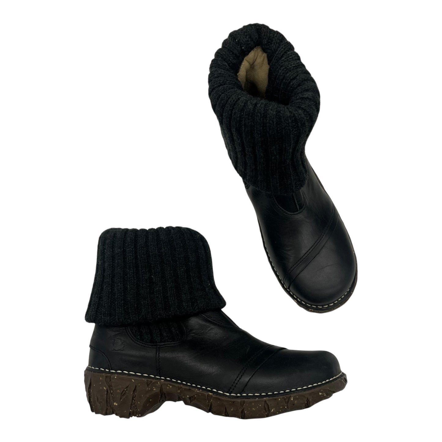 Boots Leather By Clothes Mentor In Black, Size:8.5