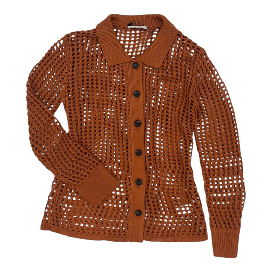 Sweater Cardigan By Double Zero In Orange, Size:M