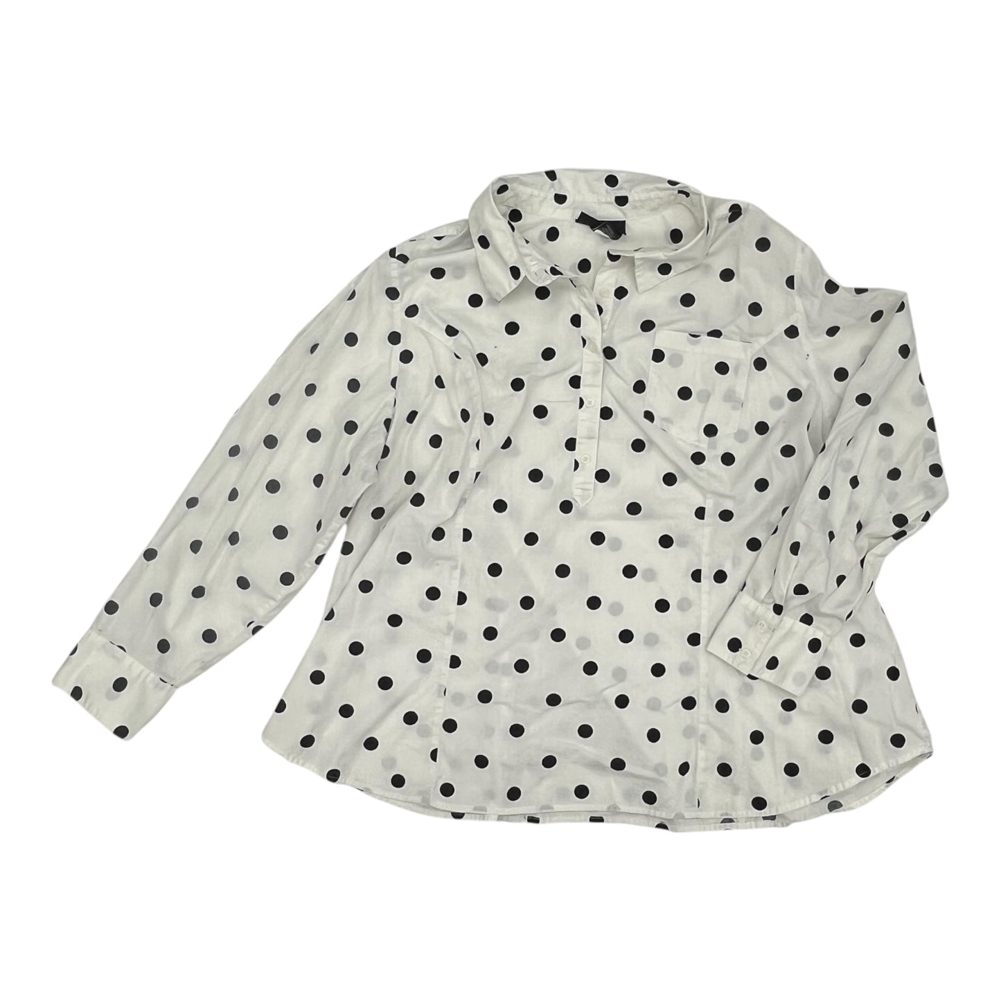 Blouse Ls By Lane Bryant In White, Size:4X