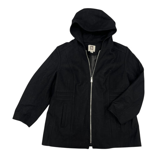 Coat Peacoat By Anne Klein In Black, Size:1X