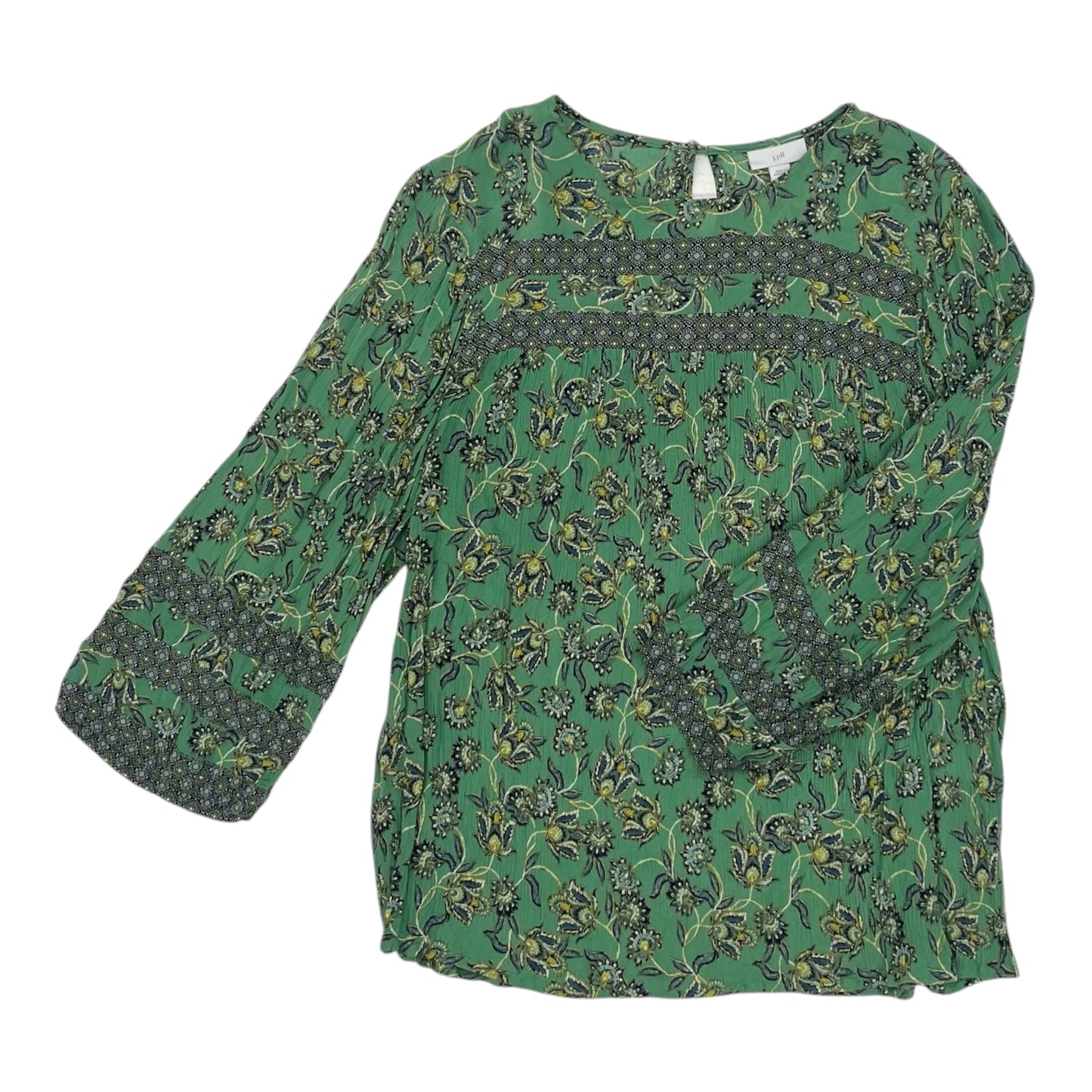 Blouse 3/4 Sleeve By J. Jill In Green, Size:S