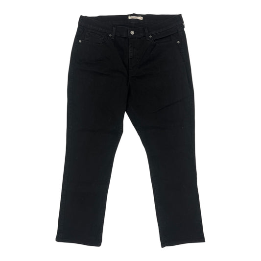 Jeans Skinny By Levis In Black Denim, Size:18