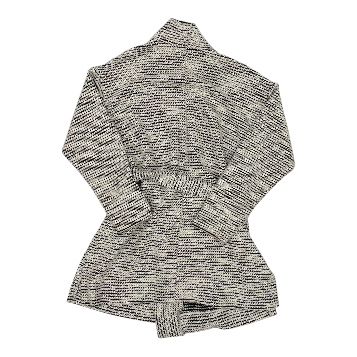 Sweater Cardigan By Loft In Black & Cream, Size:S