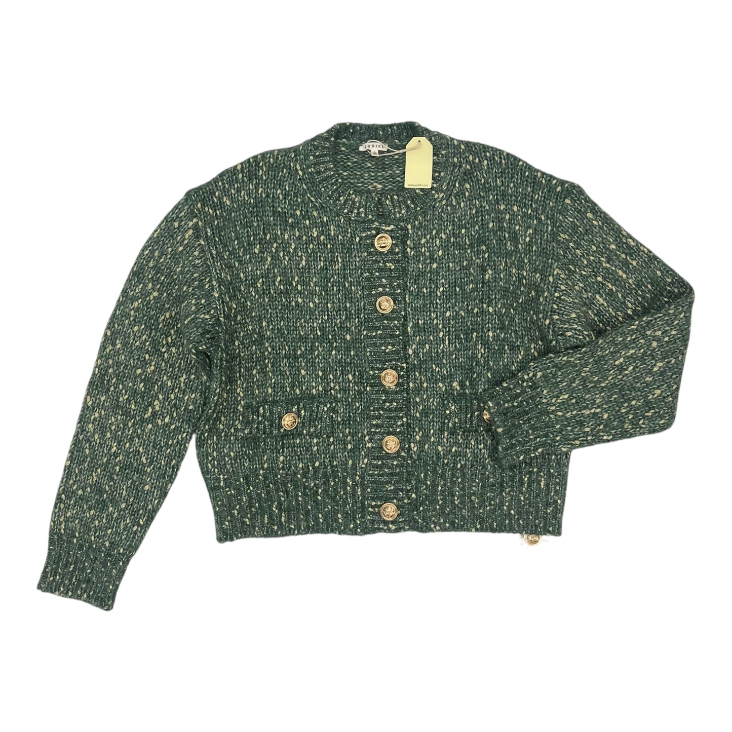 Sweater Cardigan By Jodifl In Green, Size:L