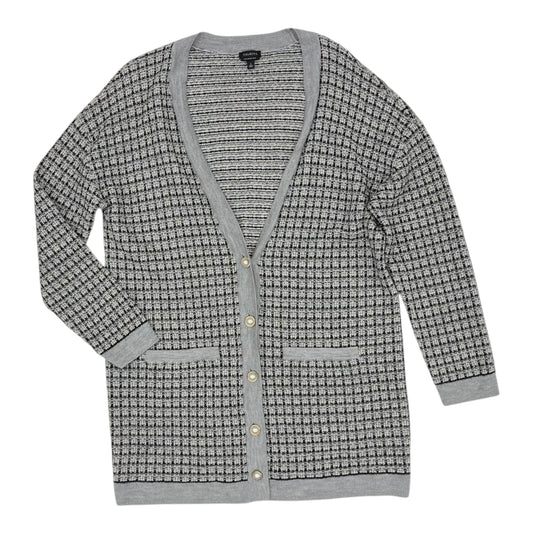 Sweater Cardigan By Talbots In Black & Grey, Size:L
