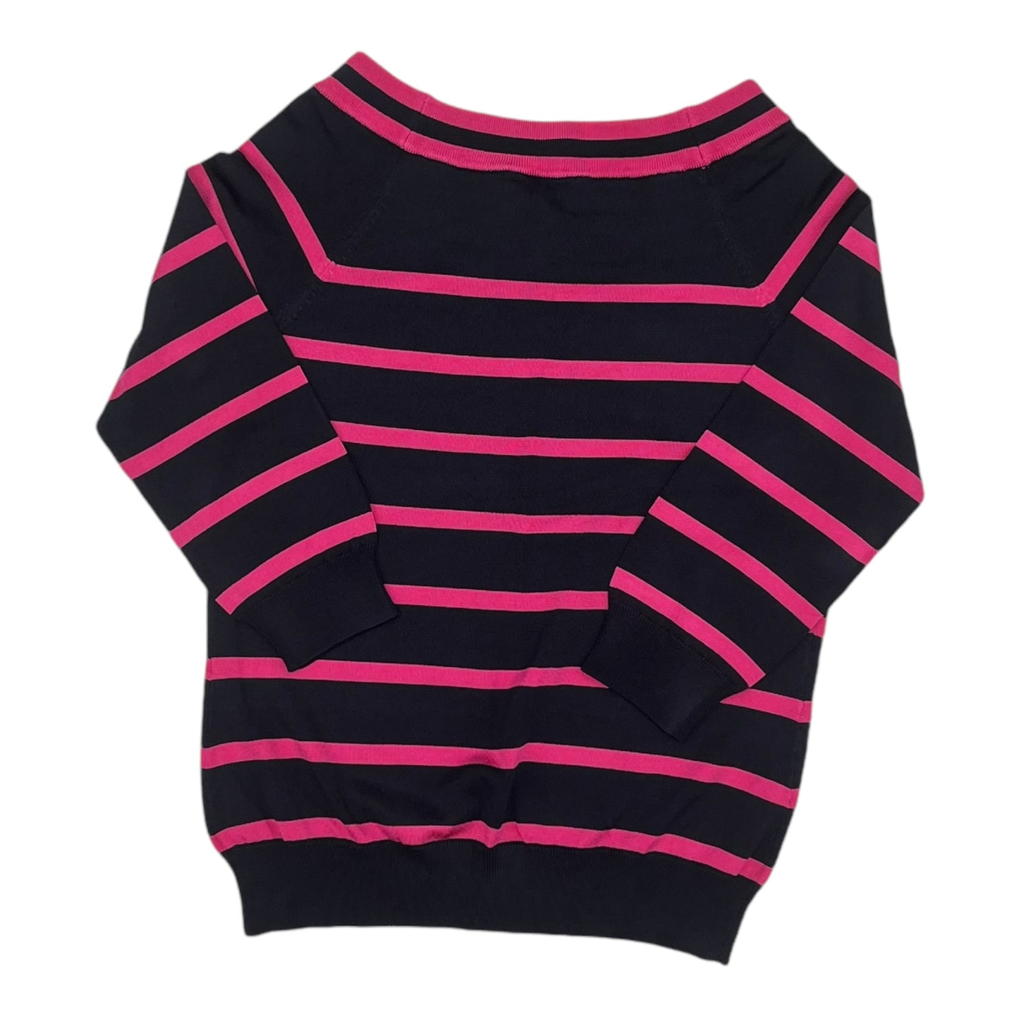 Top 3/4 Sleeve By Lauren By Ralph Lauren In Blue & Pink, Size:M