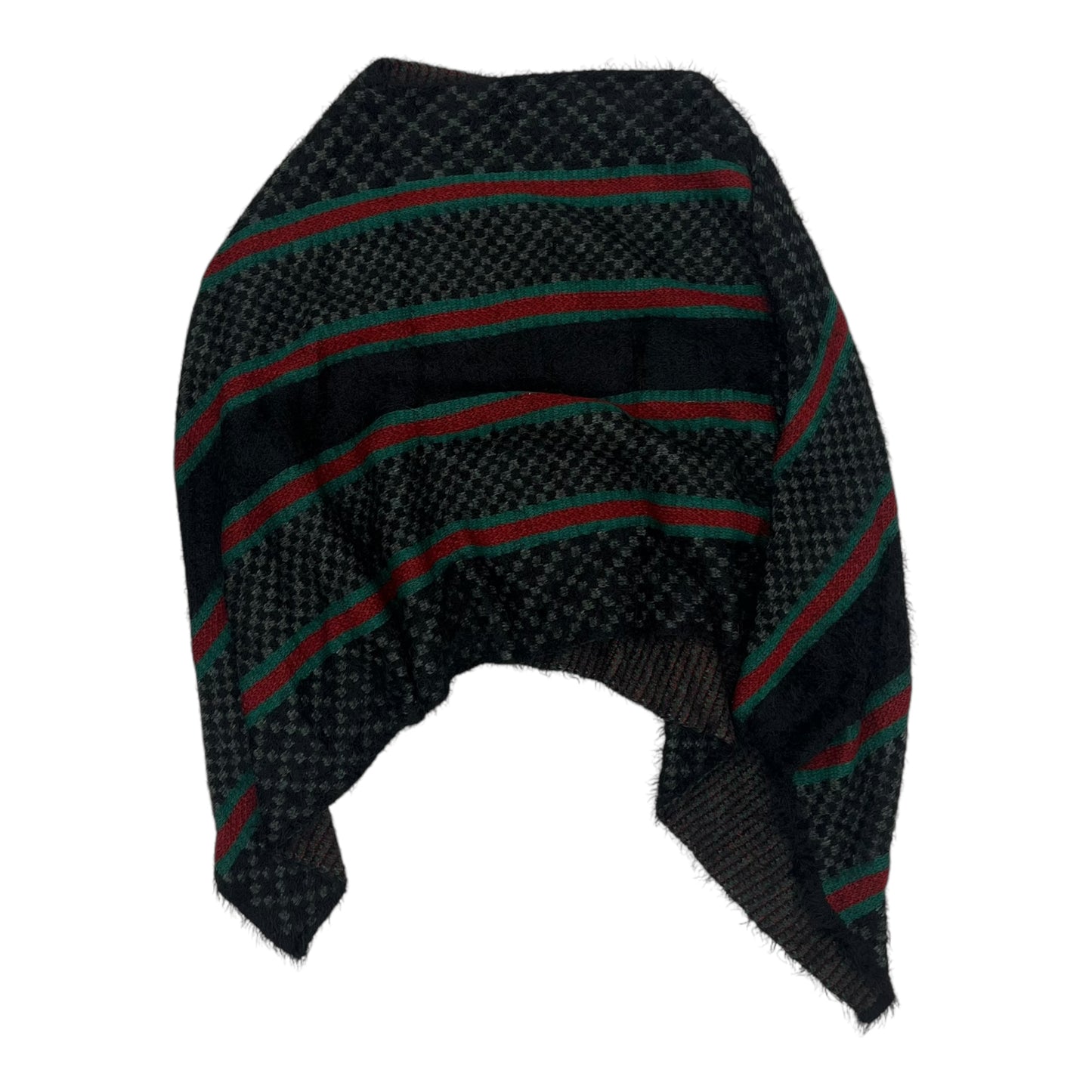 Poncho By Clothes Mentor In Green & Red, Size:Osfm