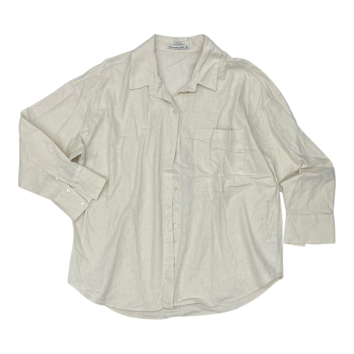 Top Ls By Abercrombie And Fitch In Cream, Size:Xl