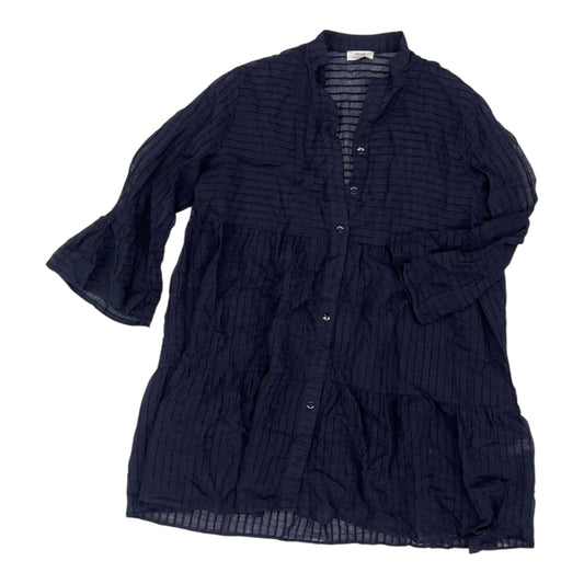 Tunic 3/4 Sleeve By Clothes Mentor In Navy, Size:M