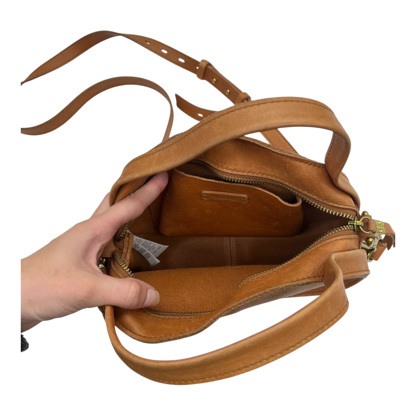 Handbag Leather By Madewell In Tan, Size:Small