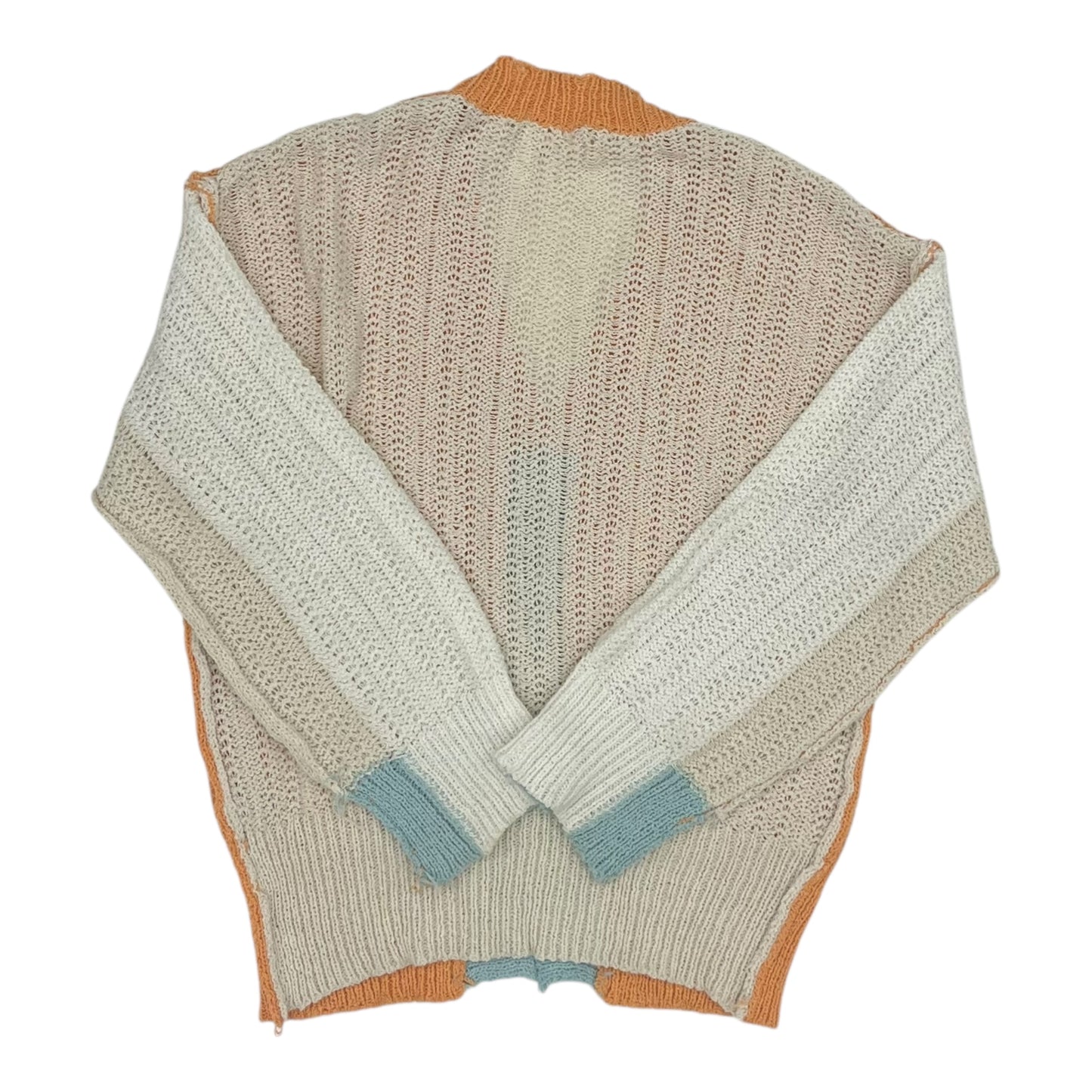 Sweater Cardigan By Pol In Orange & Tan, Size:M