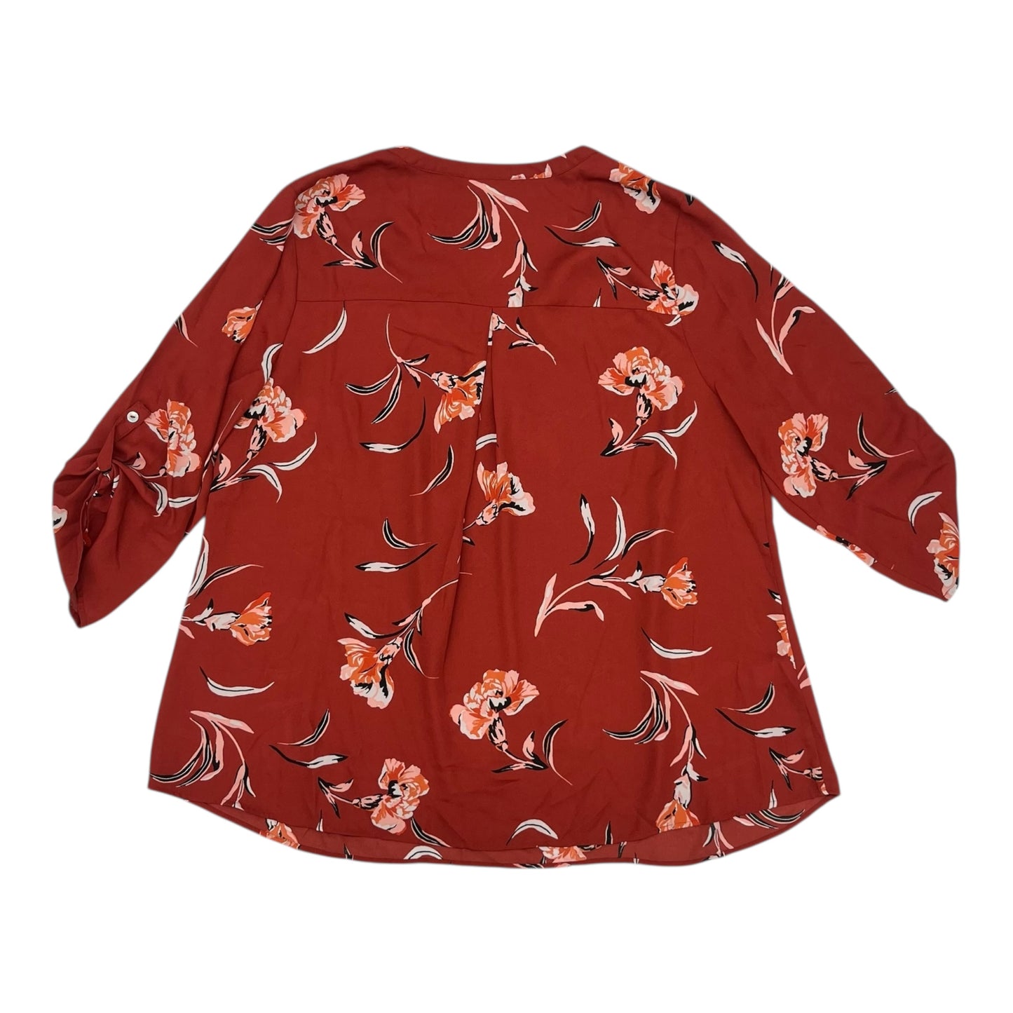 Blouse Ls By Daniel Rainn In Red, Size:2X