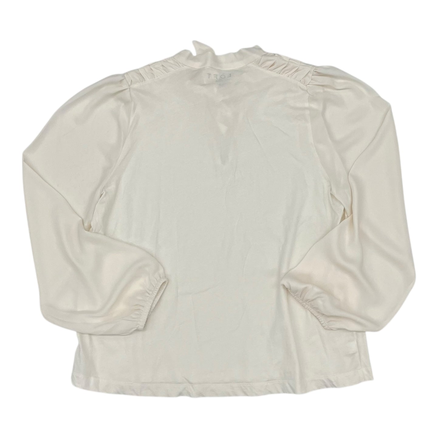 Blouse Ls By Loft In Cream, Size:L