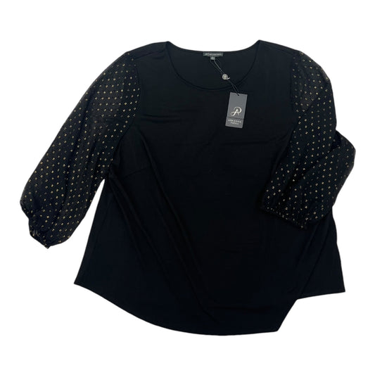 BLACK BLOUSE LS by ADRIANNA PAPELL Size:3X