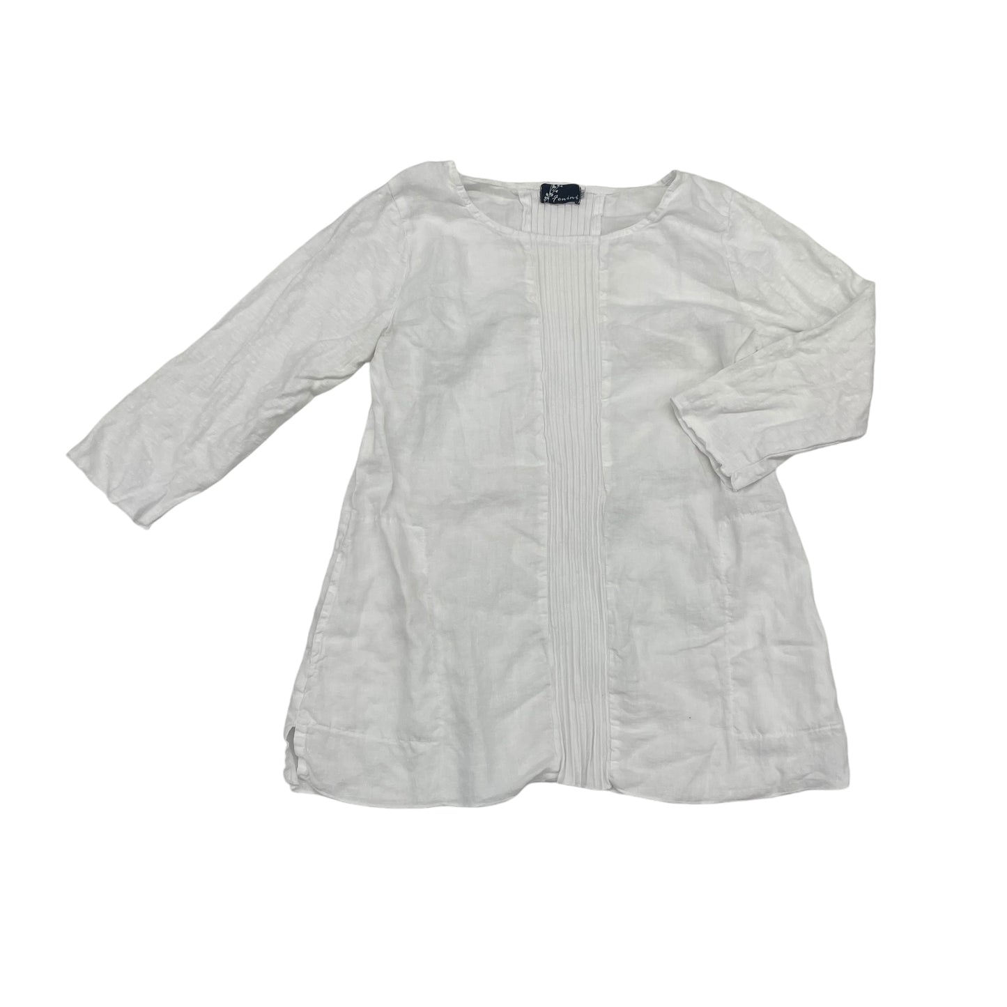 Top 3/4 Sleeve By Fenini In White, Size:M