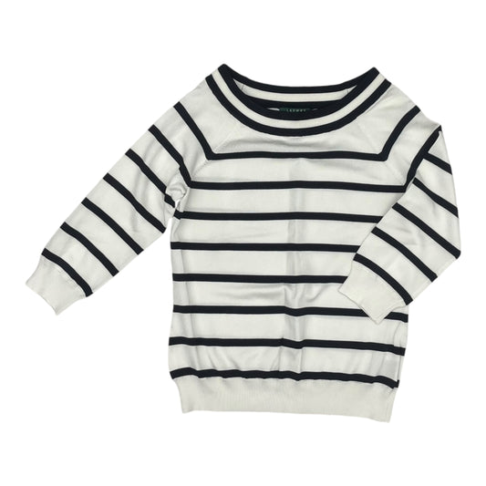 Top 3/4 Sleeve By Lauren By Ralph Lauren In Blue & White, Size:M