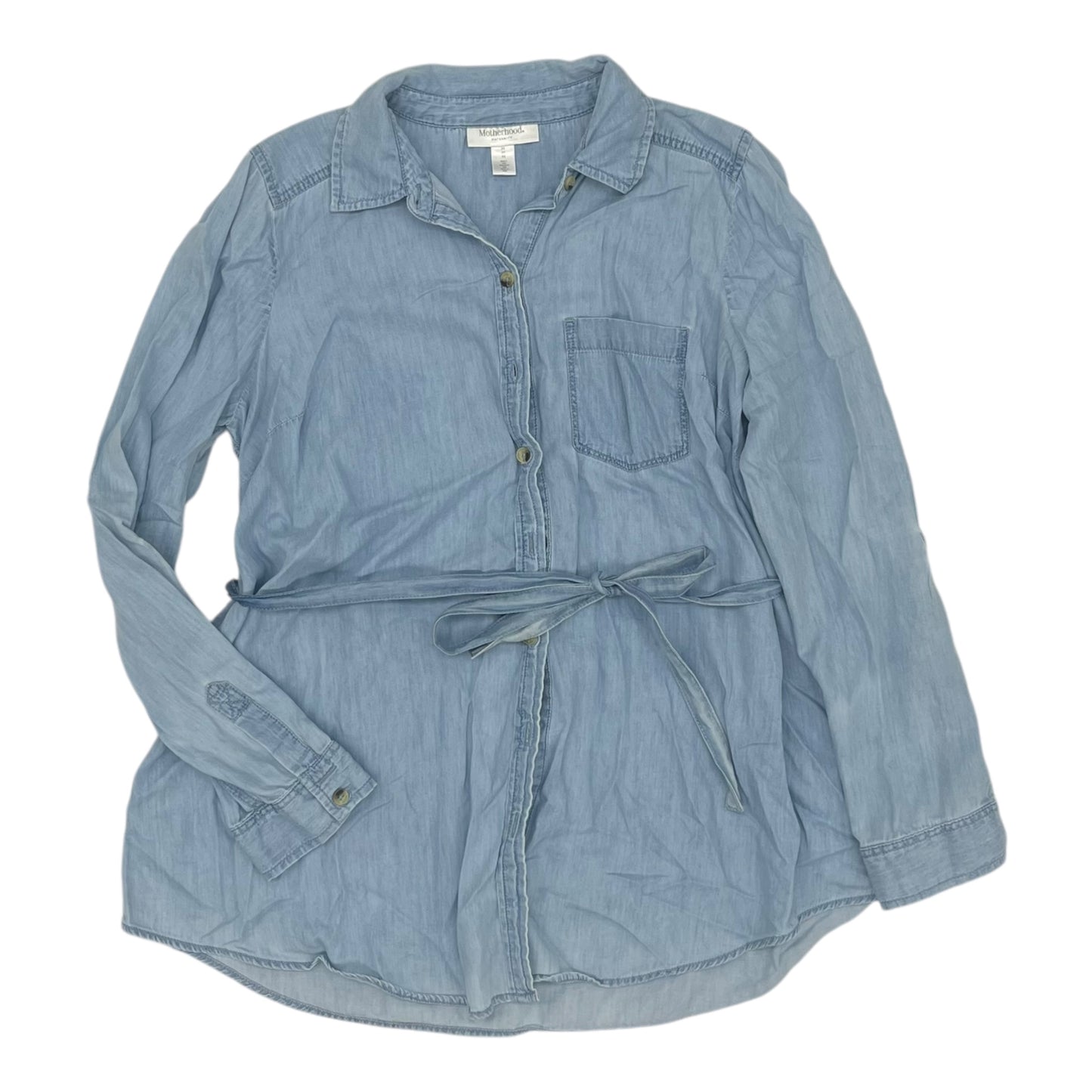 Mat Top Ls By Motherhood In Blue Denim, Size:M