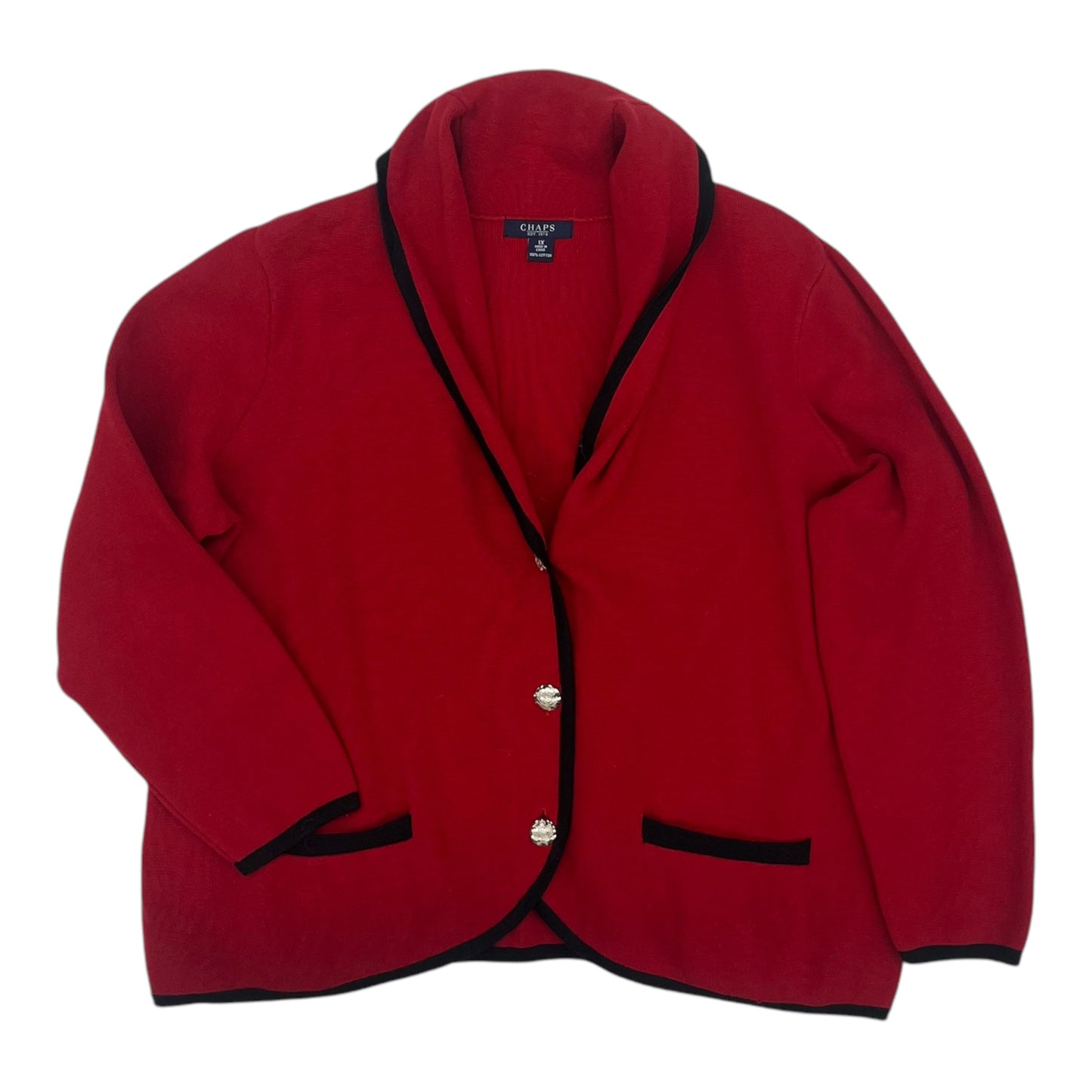 Blazer By Chaps In Red, Size:1X