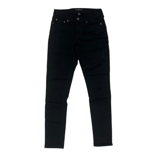 Jeans Skinny By Banana Republic In Black Denim, Size:0