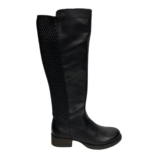 Boots Knee Flats By Riekers In Black, Size:6.5
