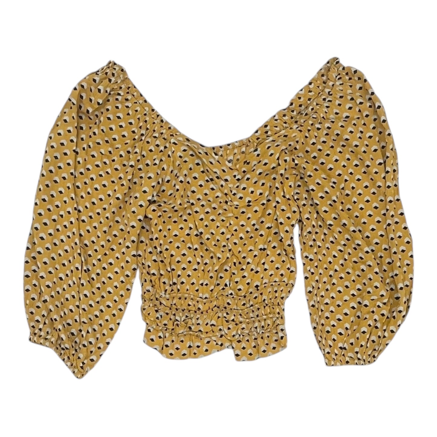 Top 3/4 Sleeve By Angie In Yellow, Size:S