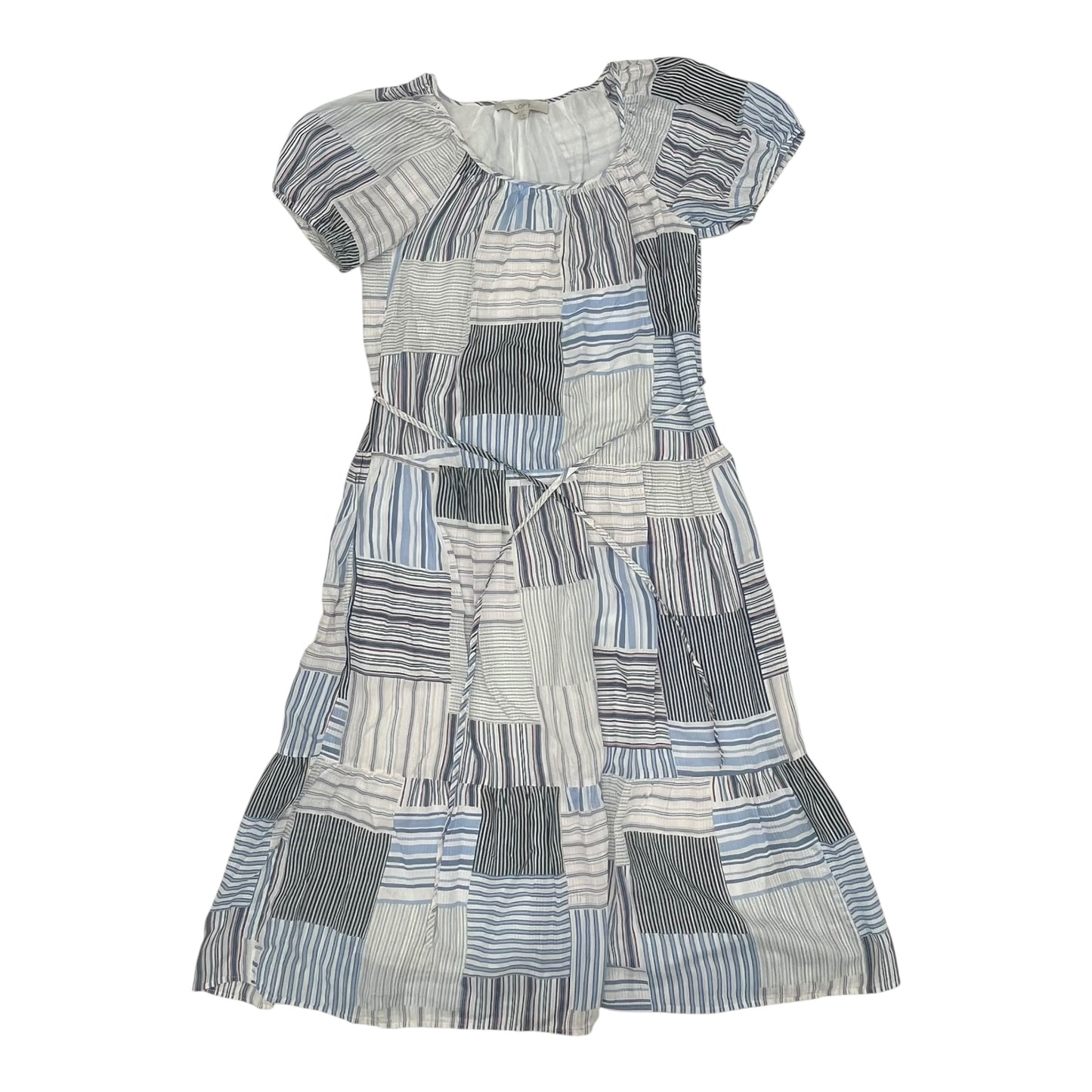 Dress Casual Midi By Loft In Blue & White, Size:S