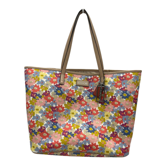 Handbag Designer By Coach In Floral Print, Size:Large
