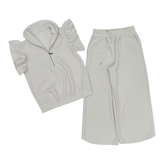 Lounge Set Pants By Clothes Mentor In Cream, Size:M