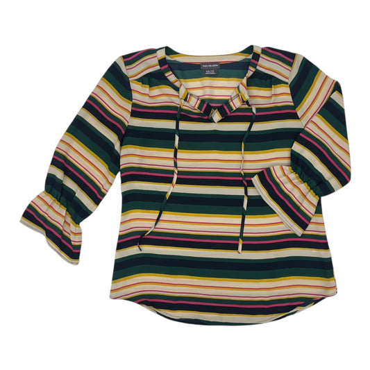 Blouse 3/4 Sleeve By Van Heusen In Striped Pattern, Size:Xs