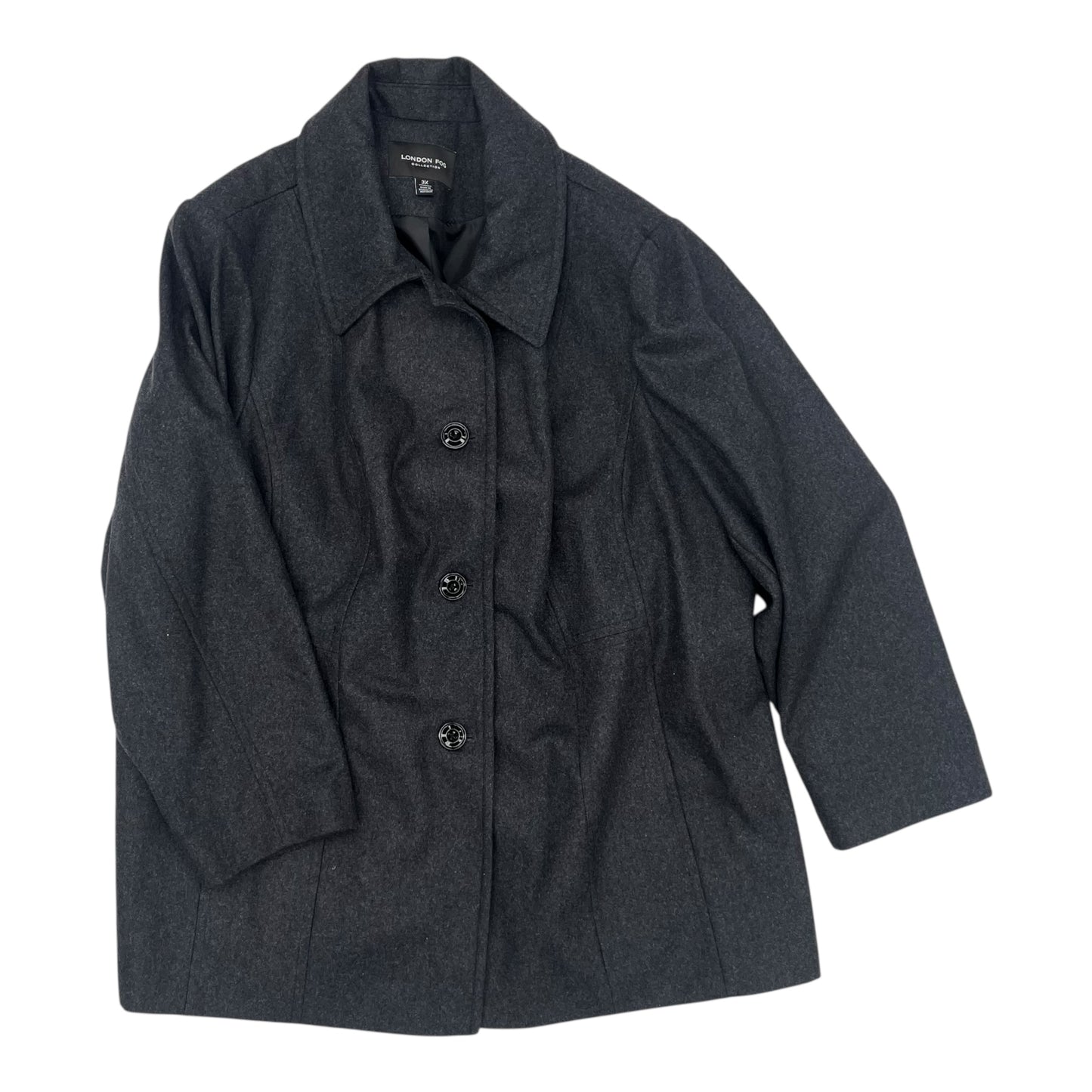 Coat Wool By London Fog In Grey, Size:3X