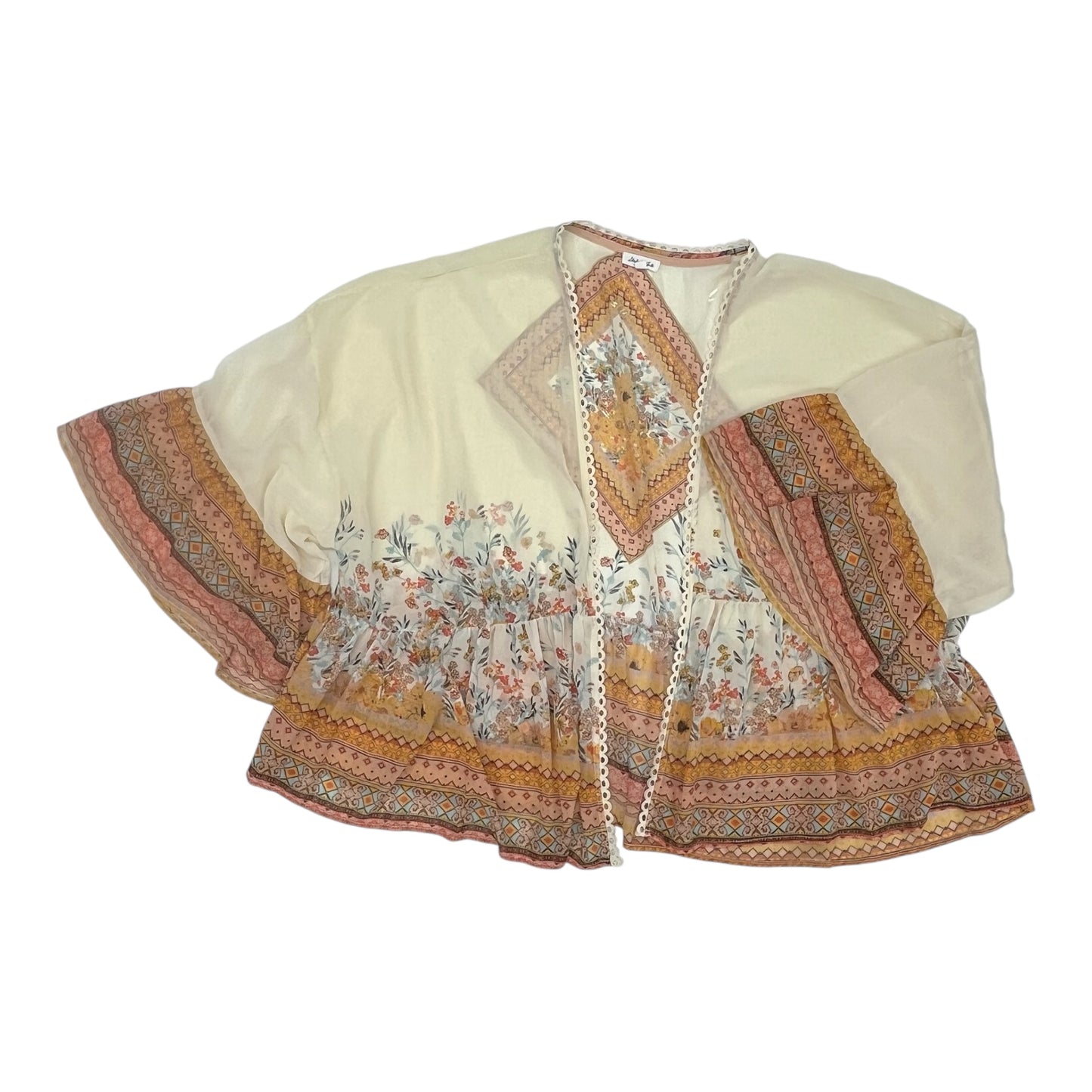 Cardigan By Clothes Mentor In Cream, Size:3X