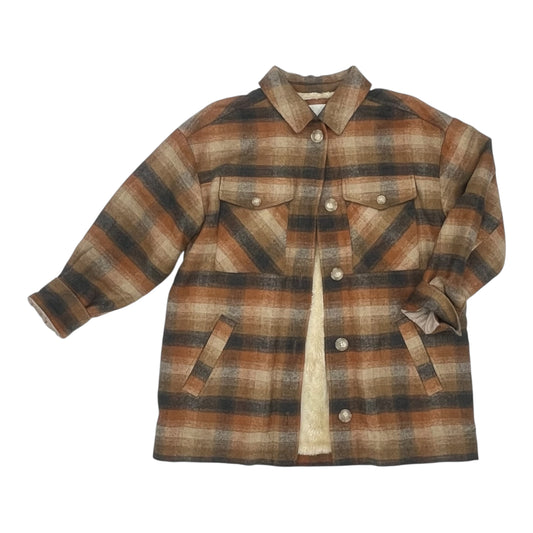 Jacket Faux Fur & Sherpa By American Eagle In Brown, Size:S