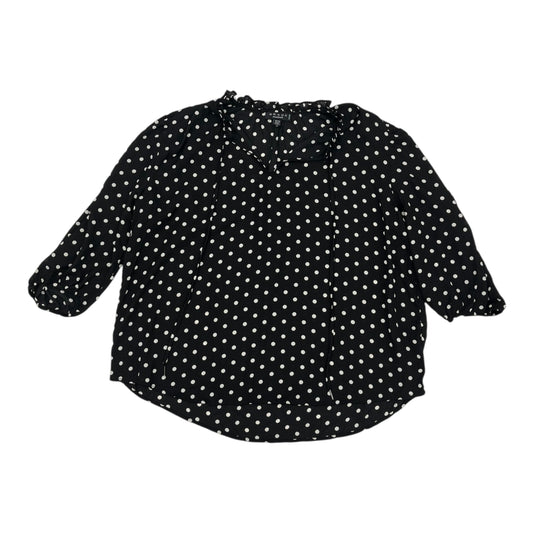 Blouse 3/4 Sleeve By Grace In Polkadot Pattern, Size:1X