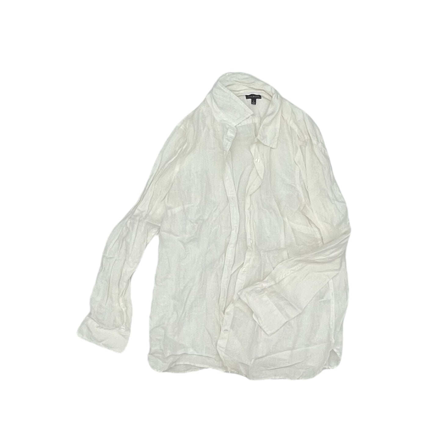 Blouse Ls By Talbots In Cream, Size:L