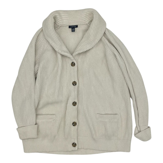 Sweater Cardigan By Lands End In Cream, Size:2X