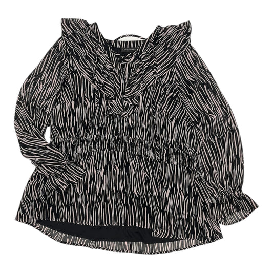 Blouse Ls By Lane Bryant In Black & Pink, Size:3X