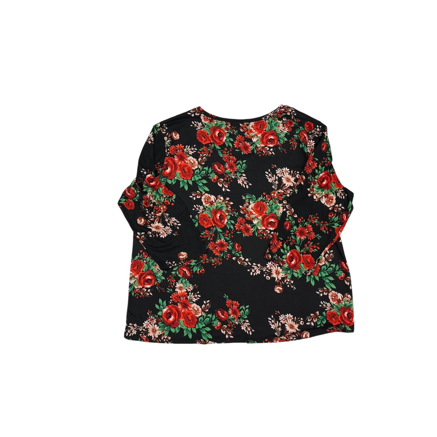 Top 3/4 Sleeve By The Pioneer Woman In Black & Red, Size:2X