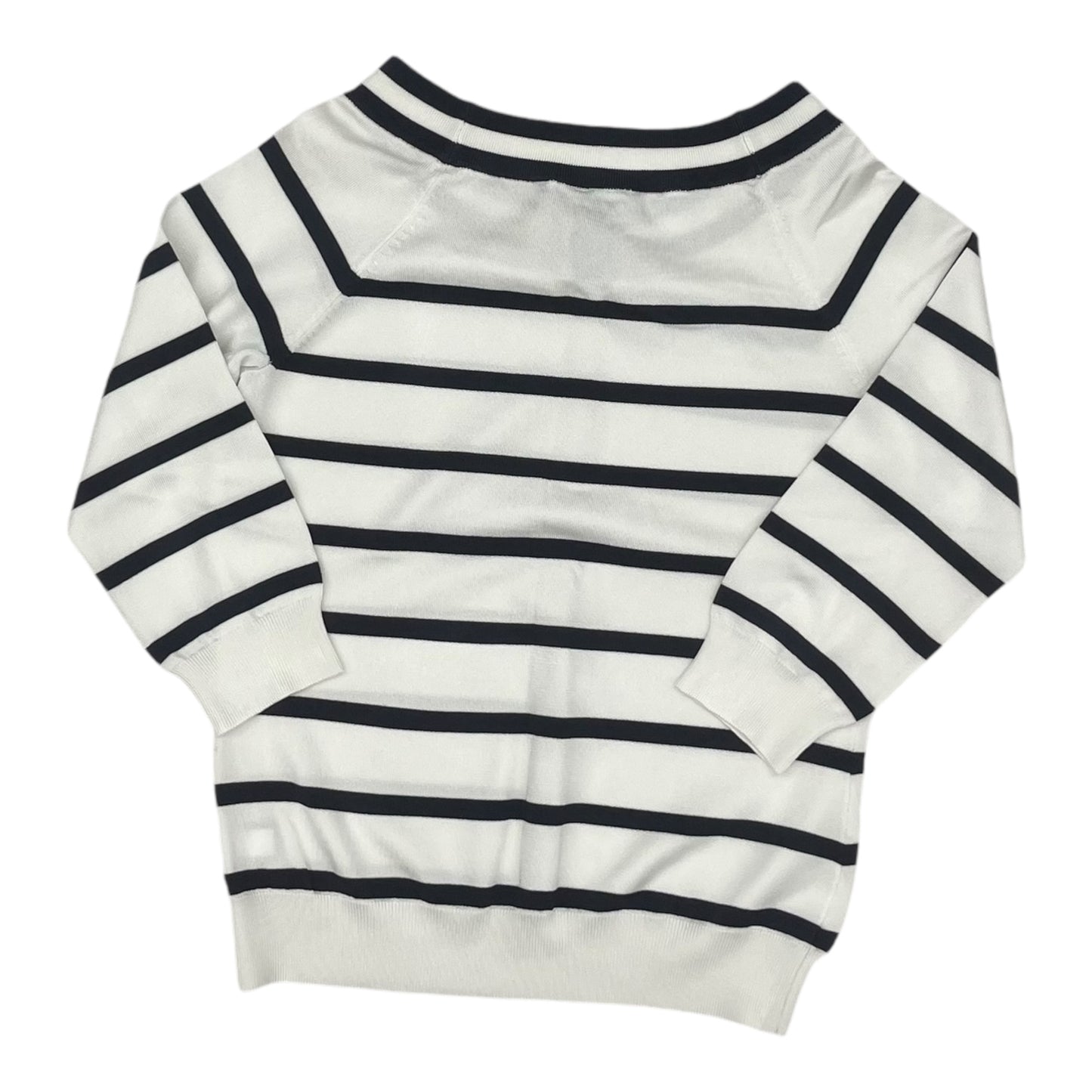 Top 3/4 Sleeve By Lauren By Ralph Lauren In Blue & White, Size:M