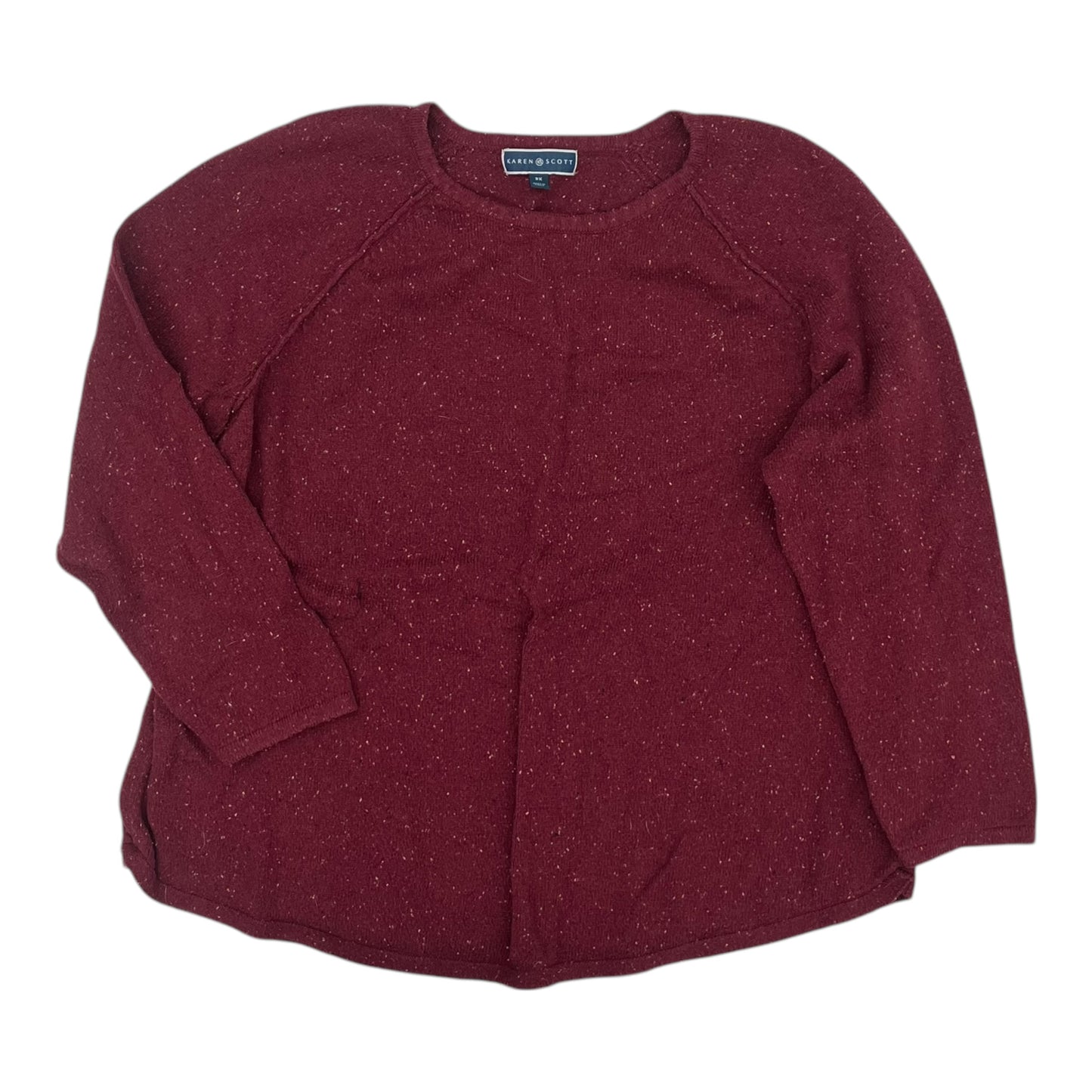 Top Ls By Karen Scott In Maroon, Size:3X