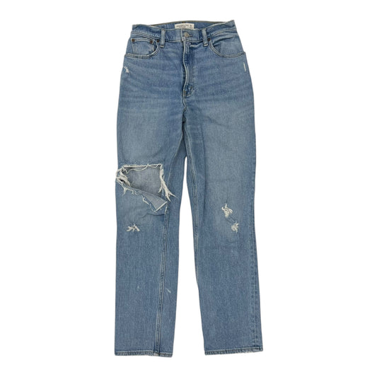 Jeans Straight By Abercrombie And Fitch In Blue Denim, Size:2
