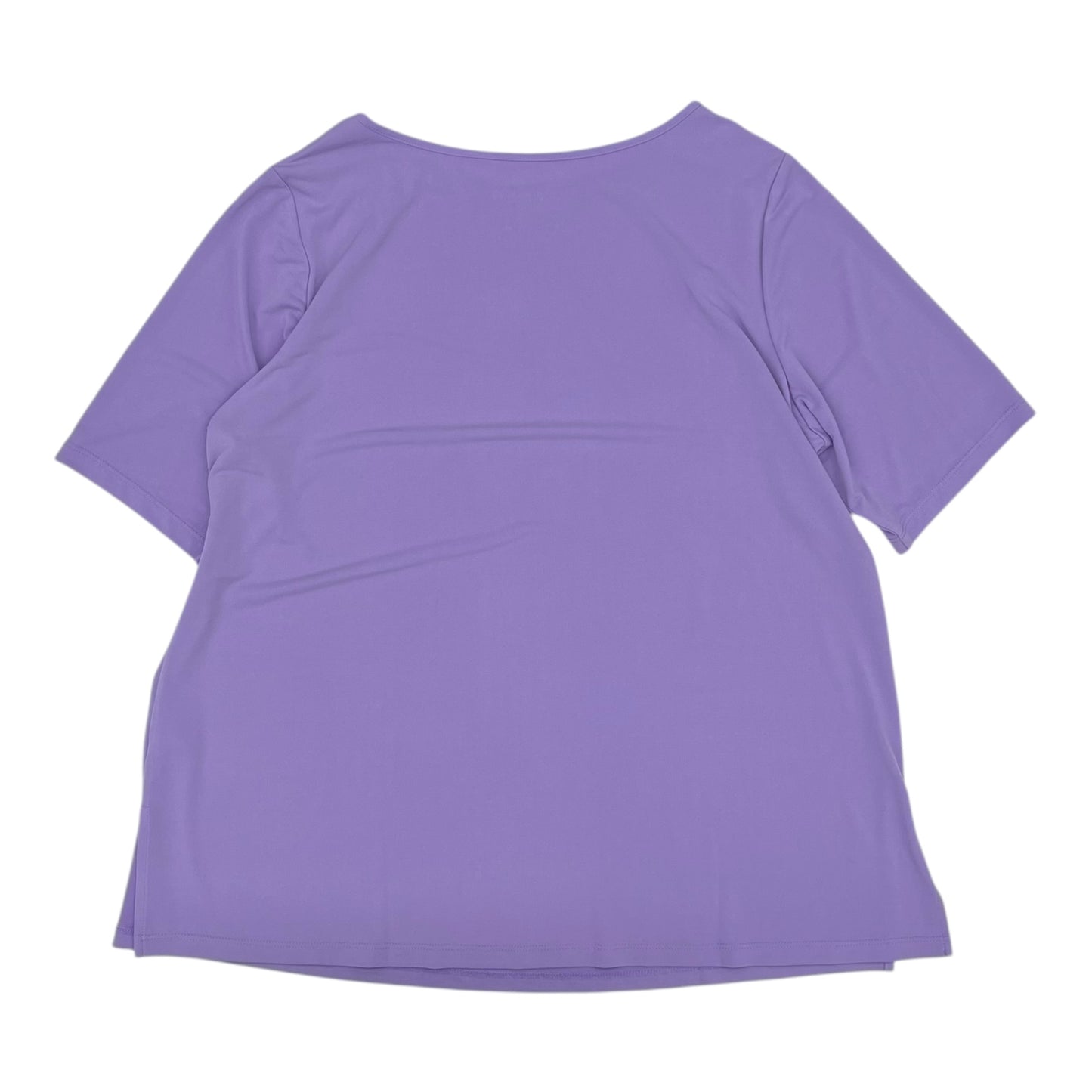 Blouse Ss By Susan Graver In Purple, Size:1X