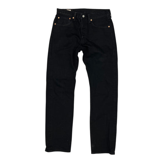 Jeans Straight By Levis In Black Denim, Size:12
